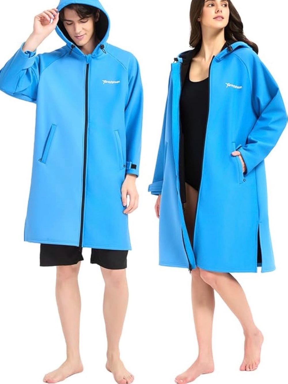 Unisex Adult Coat Swimming Fleece Lined Beach Swim Parka Thermal Waterproof Sz M